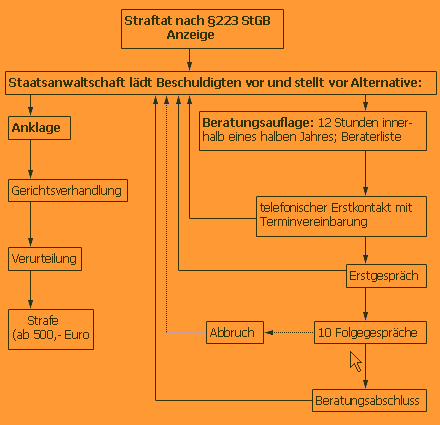 Ablauf: von der Strafanzeige zur Gerichtsverhandlung oder Beratung