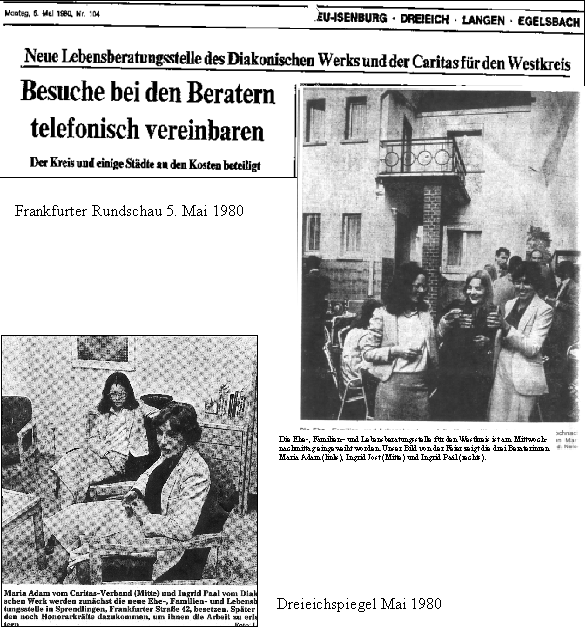 Frankfurter Rundschau und Dreieichspiegel zur Stellener�ffnung 1980