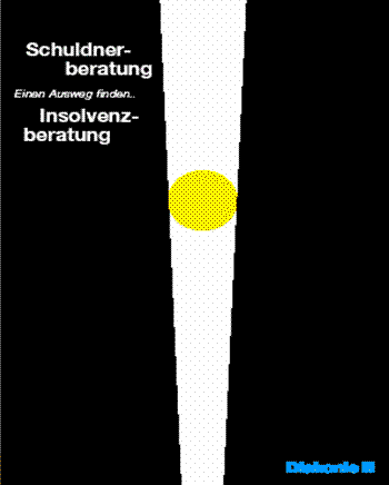corporate design-Flyer: Schuldner- und Insolvenzberatung - Einen Ausweg finden.