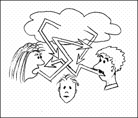 Eltern streiten sich heftig und Kind leidet